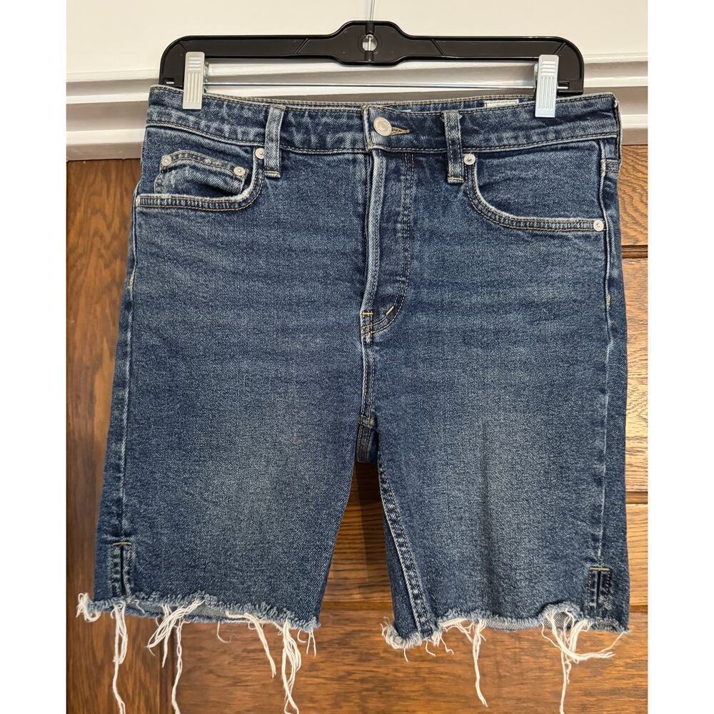 WE THE FREE Avery Button Fly Bermuda Shorts Cut Off Denim Shorts Size 27